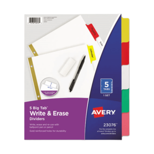 5-Tab Write On Binder Sections